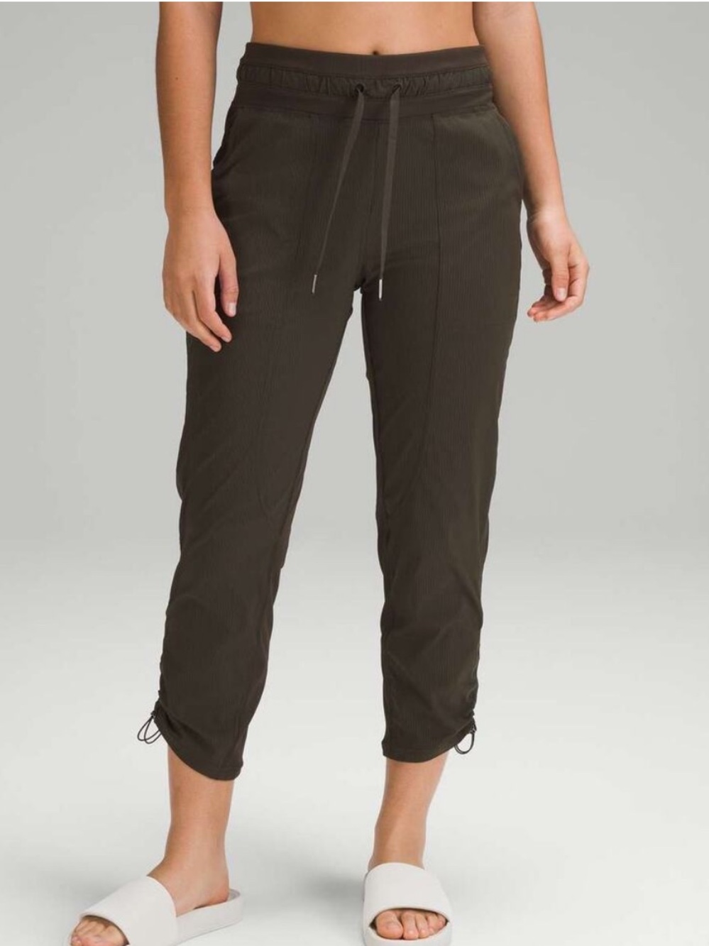 LULULEMON Dance Studio Mid-Rise Cropped Pant Dark Olive Green 4